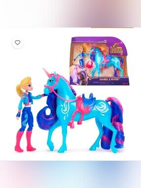 Unicorn Academy, Isabel & River with 2 Riding Accessories, Toys for Girls Ages 4
